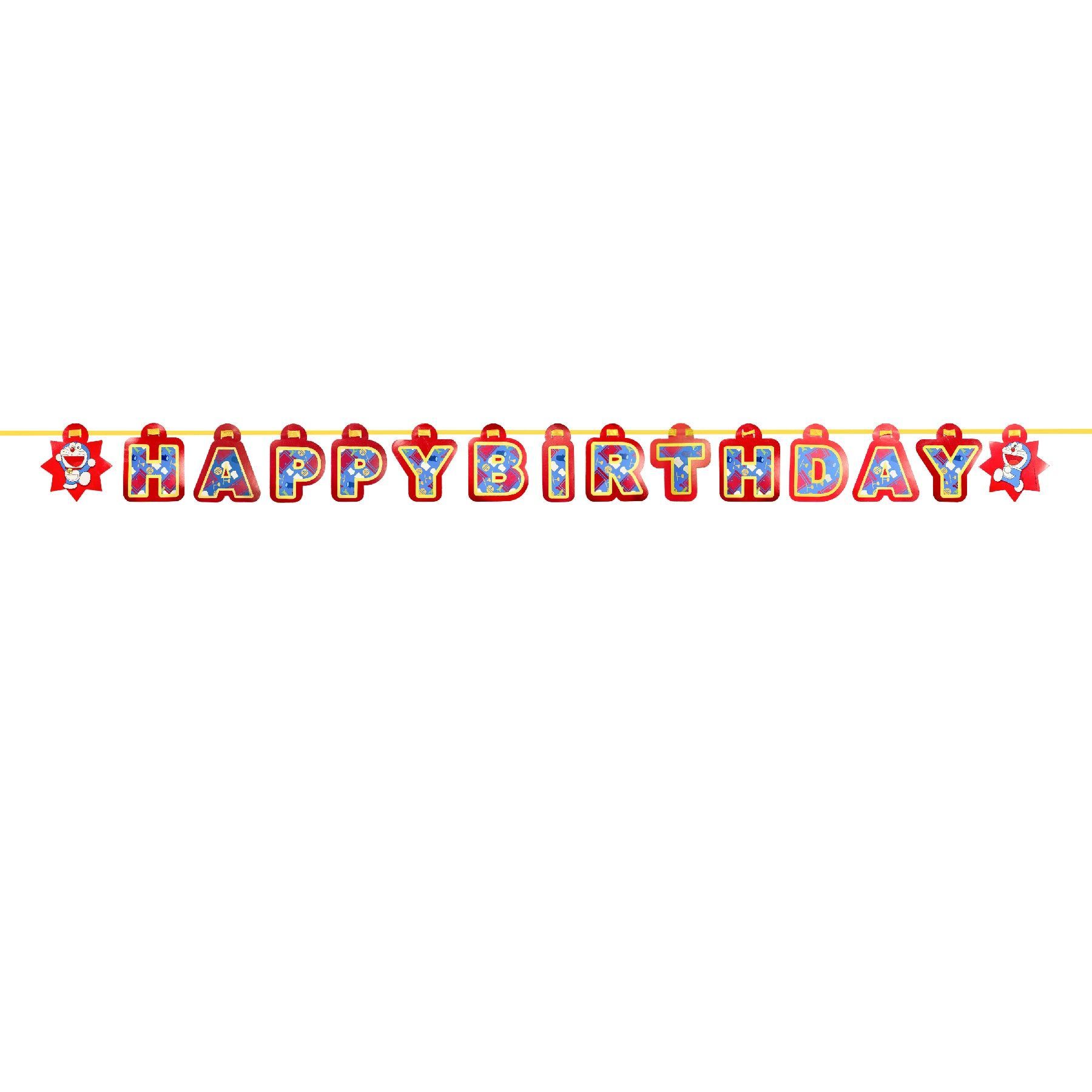 Doraemon Theme Letter Banner Red & Blue - 6FT - 1PC