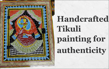 Exquisite Tikuli Painting Mirror - Dual-Purpose Decorative Wall Piece