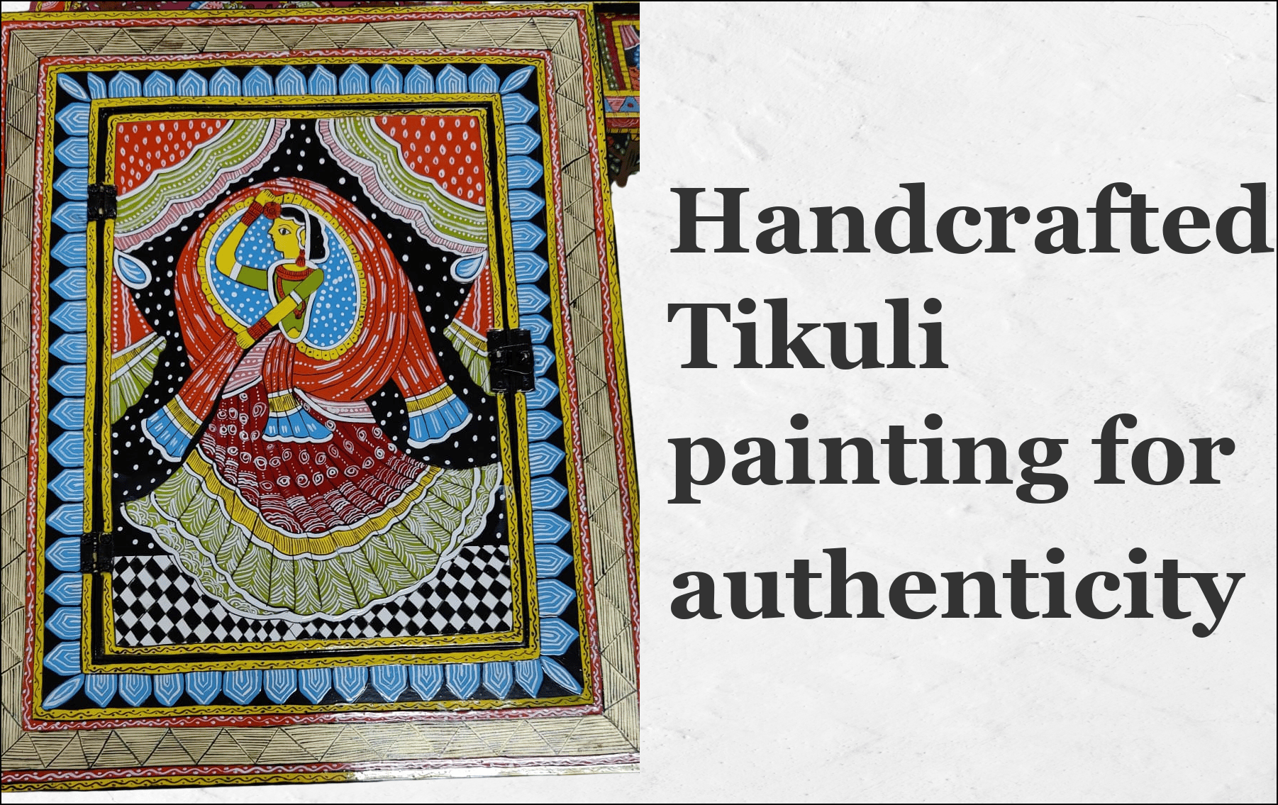 Exquisite Tikuli Painting Mirror - Dual-Purpose Decorative Wall Piece
