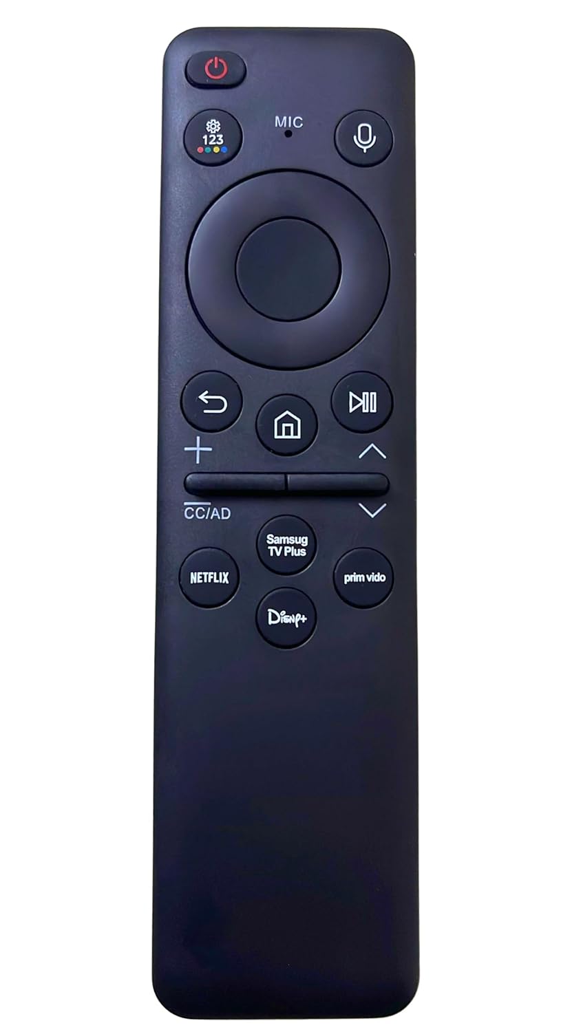 Solar Charging & USB Charging Voice Remote Control TM2360E Compatible with Samsung TV - Works with All Solar Cell Charging Models [for Verification Whatsapp 9873464098 Your Old Remote Photo]