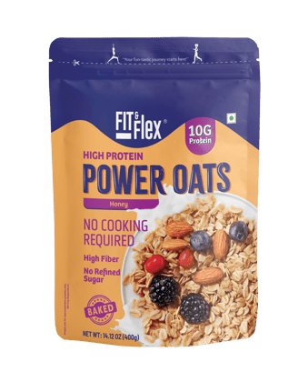 Power Oats | Honey Flavor | No Cooking Required - Ready To Eat | Zero Added Sugar