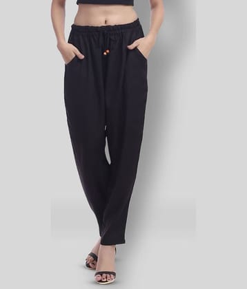 Lee Moda - Black Rayon Loose Fit Women's Casual Pants  ( Pack of 1 )