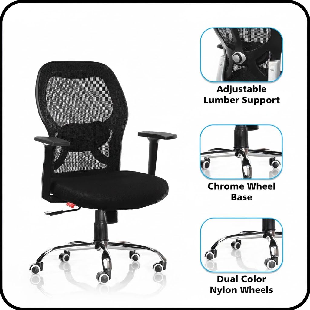 ROSE Platinum Mid-Back Mesh Office Chair