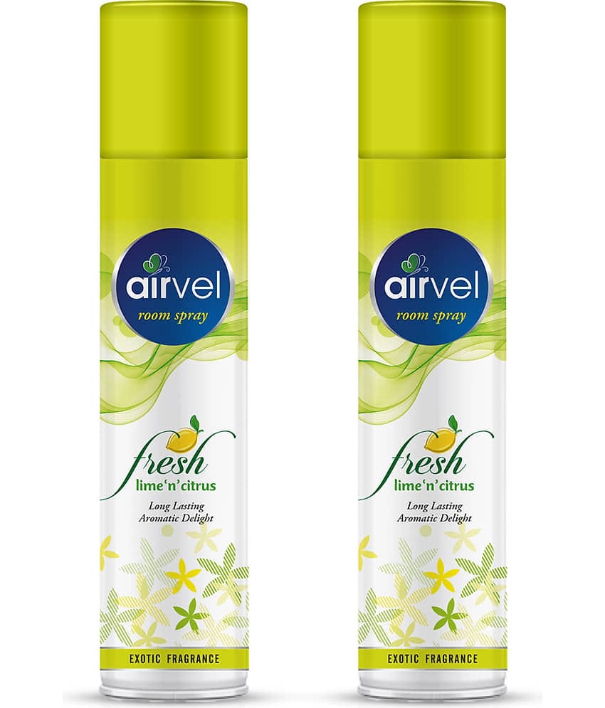 Airvel Lemon Fragrance Room Spray Air Freshener for Home, Bathroom and Car 217ml ( Pack of 2 )