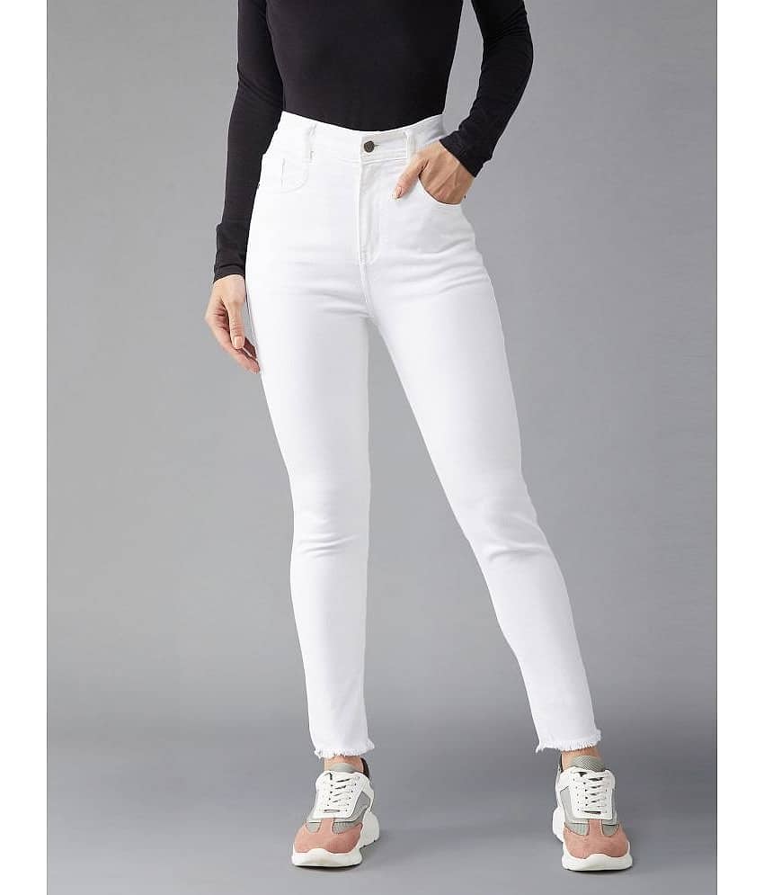 Dolce Crudo - White Denim Skinny Fit Women's Jeans ( Pack of 1 )