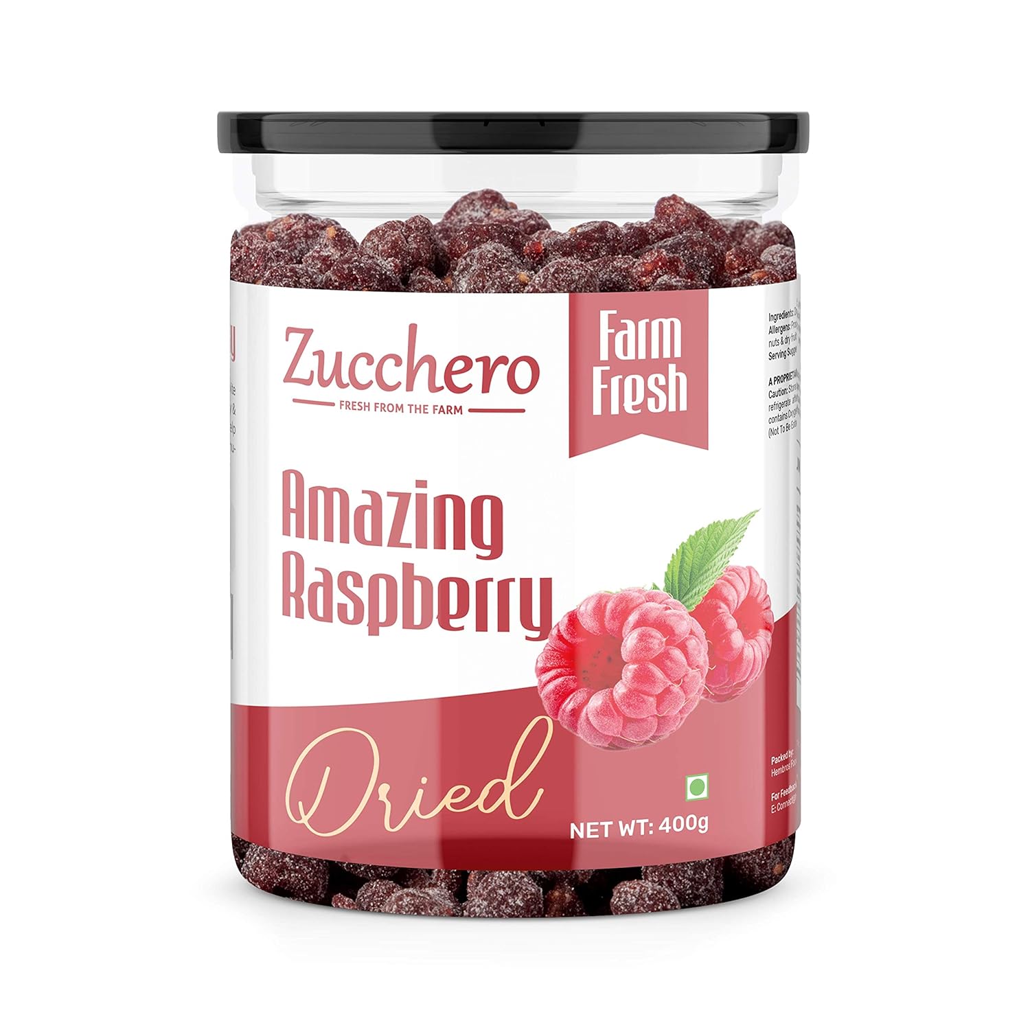 Zucchero Amazing Dried Raspberry [Anti-oxidant Rich] 400g | Crunchy & Chewy Texture