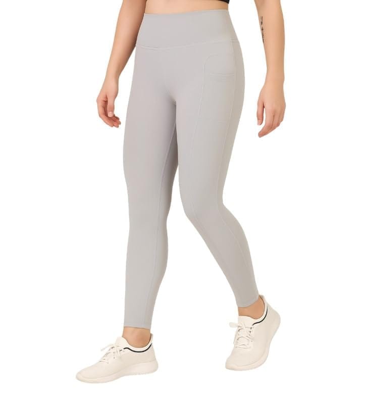 Women's Polyester Solid Ankle Length High Waisted Tights (Grey, 3XL)-PID61843
