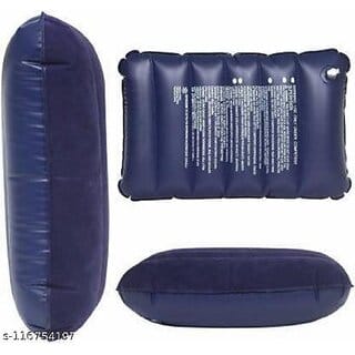(Pack of 1) Travelling Pillow Air Solid Travel Pillow (Navy Blue)