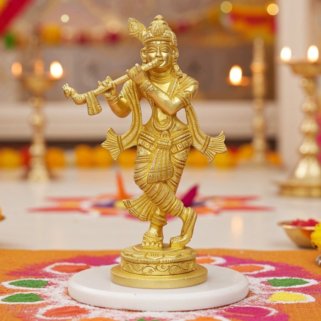 Brass Krishna Super Fine Finish Idol (BSMAS882 A)