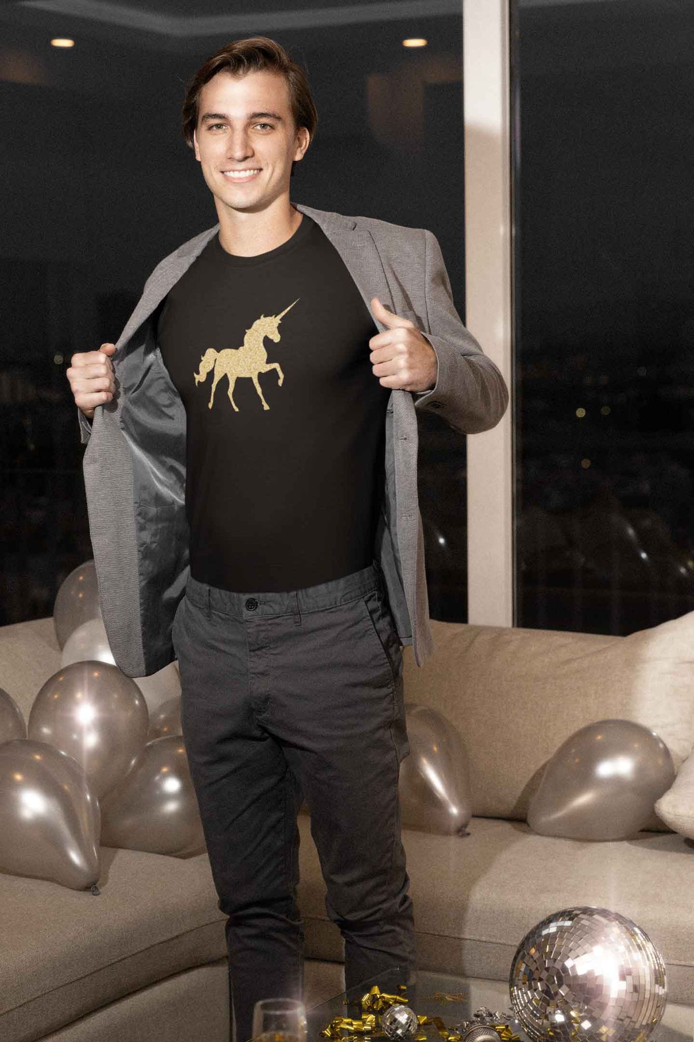 Round Neck T-Shirt (Men) - Mystical Unicorn (11 Colours)