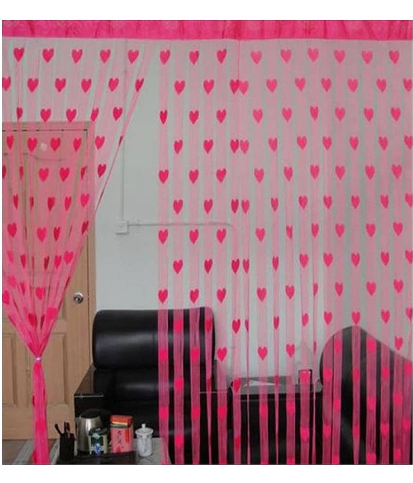 YUTIRITI Heart Semi-Transparent Eyelet Curtain 6 ft Single - Multi