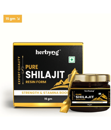 Herbyog Shilajeet Gold Resin for stamina, Improves Performance, Strength & Stamina, Improves Vigour & Vitalilty, Natural Antioxidant & Anti-inflammatory, Shilajit gold capsule
