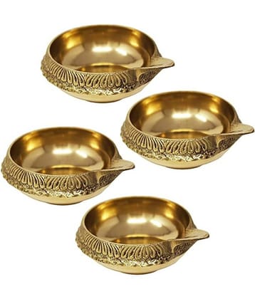 DvR ClicK Brass Akhand Diya - Pack of 4