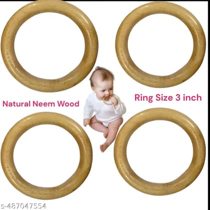 Natural Neem Baby Teether For baby gumimg Pack of 4 Ring Shape Natural Neem Baby Teether For baby gumimg Pack of 4 Ring Shape
