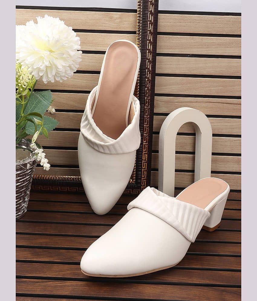 Carrito White Women's Mules Heels
