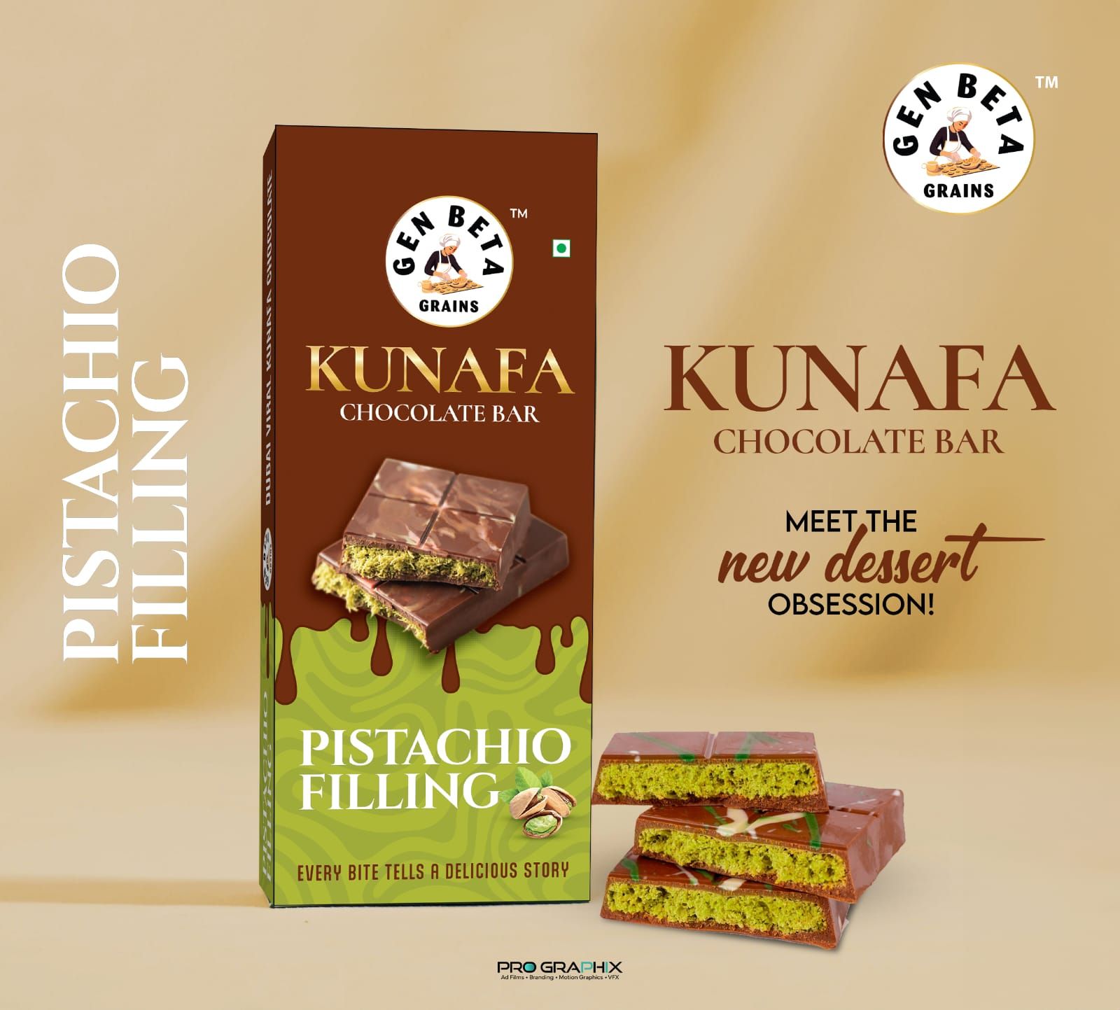 Kunafa Pistachio Chocolate ( Dubai Viral Kunafa Chocolate) 70 G
