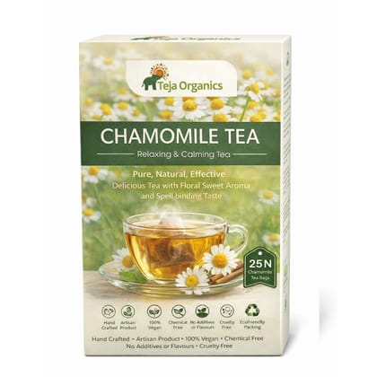 Chamomile Tea Bags (25 Nos) | Stress Relief | Support Relaxation & Sleep | Aids Digestion | Natural Wellness Infusion