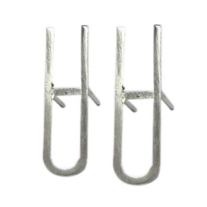 MAYAPURI Tilok Kathi/Tilak Mold (U Shape) Tilak/Tika Stamp Silver, Metal (Pack of 2)