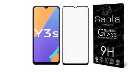 Saola 11D Tempered Glass For Vivo Y3S (2021) Smartphone (Pack Of 1) With Free Installation Kit. Full Screen Coverage - 6.51 Inch Saola 11D Tempered Glass For Vivo Y3S (2021) Smartphone (Pack Of 1) With Free Installation Kit. Full Screen Coverage - 6.51 I