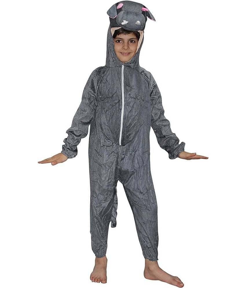 Kaku Fancy Dresses Hippo Water Animal Costume -Grey, 5-6 Years, For Boys & Girls