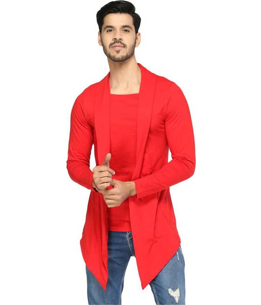 Glito Red Shawl Neck Sweater Single
