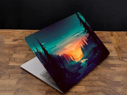 Adefex Laptop Skin Sticker for all laptop & notebook - Abstract Forest Sunset