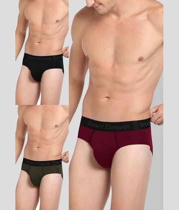 Inner Element Pack of 3 Cotton Briefs For Men's ( Multicolor1 )