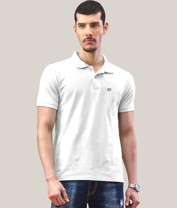 Lux Nitro Men Cotton Regular Fit Solid Polo T Shirt ( White )