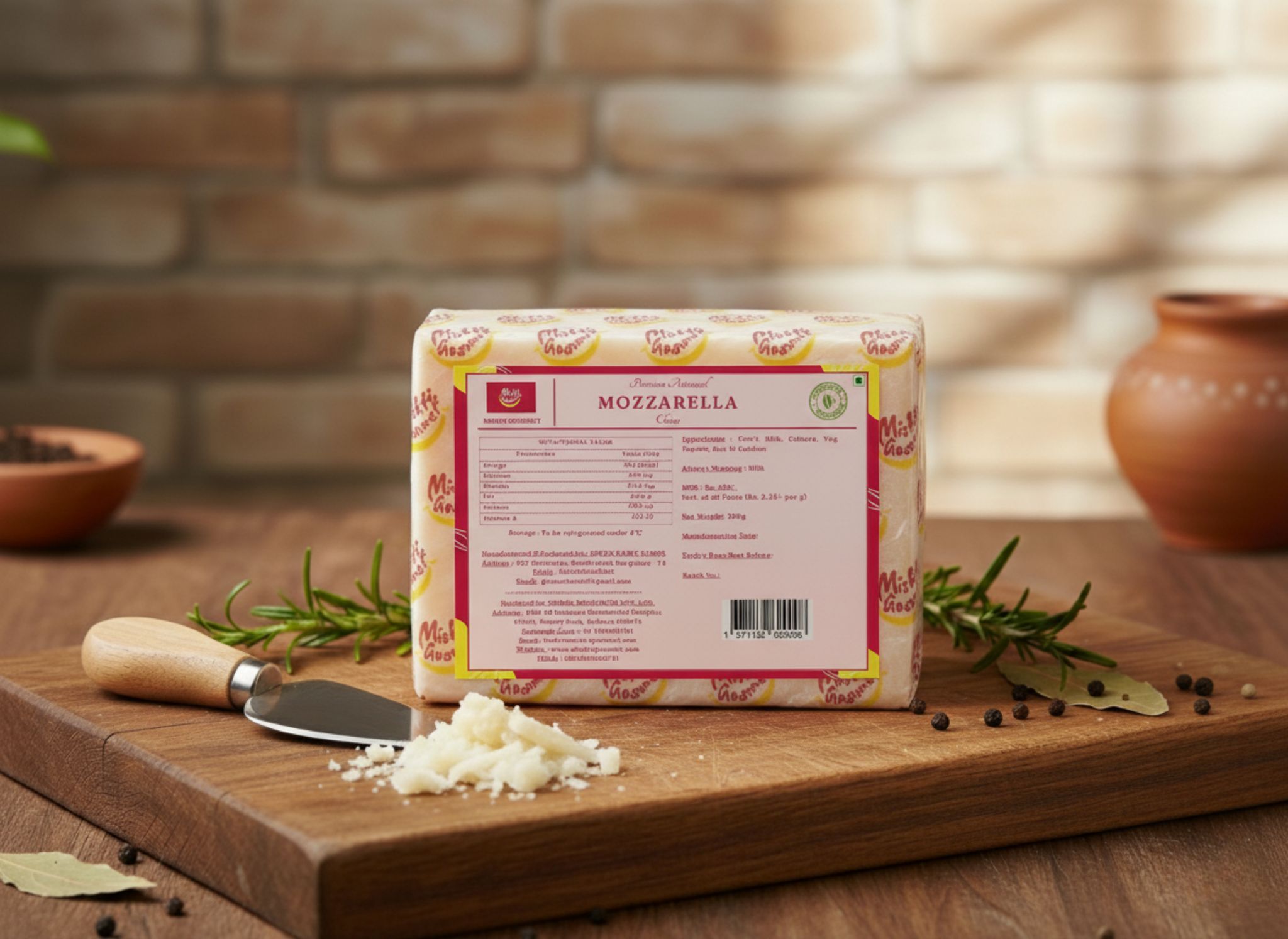 Mishti Gourmet Premium Artisanal Mozzarella Cheese 200G-0% preservatives