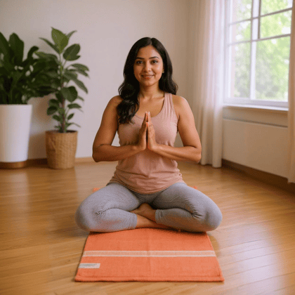 Ayurveda Herbal Dyed Organic Cotton Yoga Rug Mat Ayurveda Herbal Dyed Organic Cotton Yoga Rug Mat