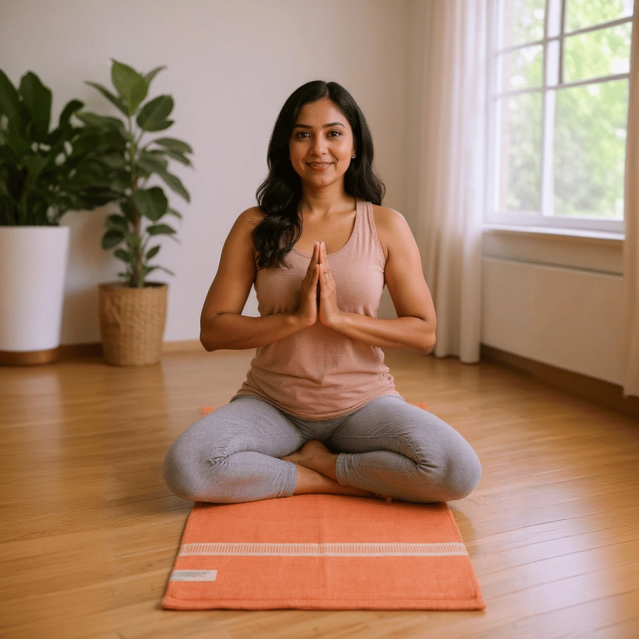 Ayurveda Herbal Dyed Organic Cotton Yoga Rug Mat