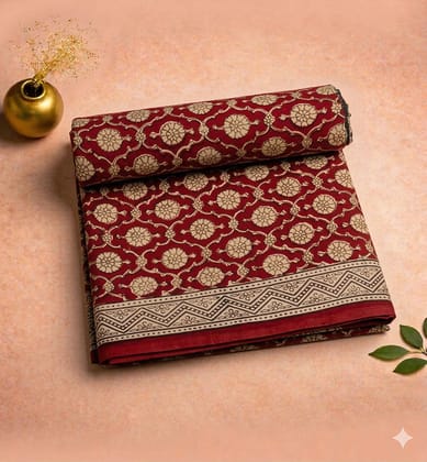 Bagh Hand Block Printed Cotton Saree – Traditional Natural Dye Drape Bagh Hand Block Printed Cotton Saree – Traditional Natural Dye Drape
