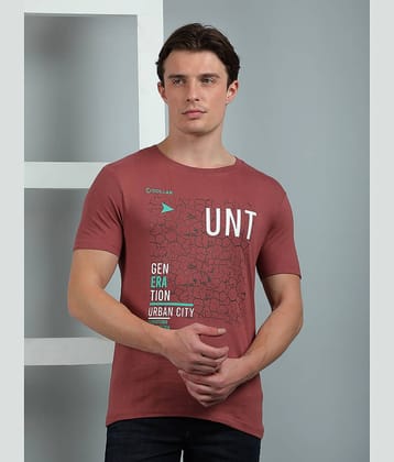 Dollar Cotton Regular Fit Printed Half Sleeves Men's Round T-Shirt - Purple ( Pack of 1 )