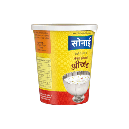 Sonai Shrikhand Kesar (500g) | Creamy Saffron Infused Yogurt | Festive Dessert