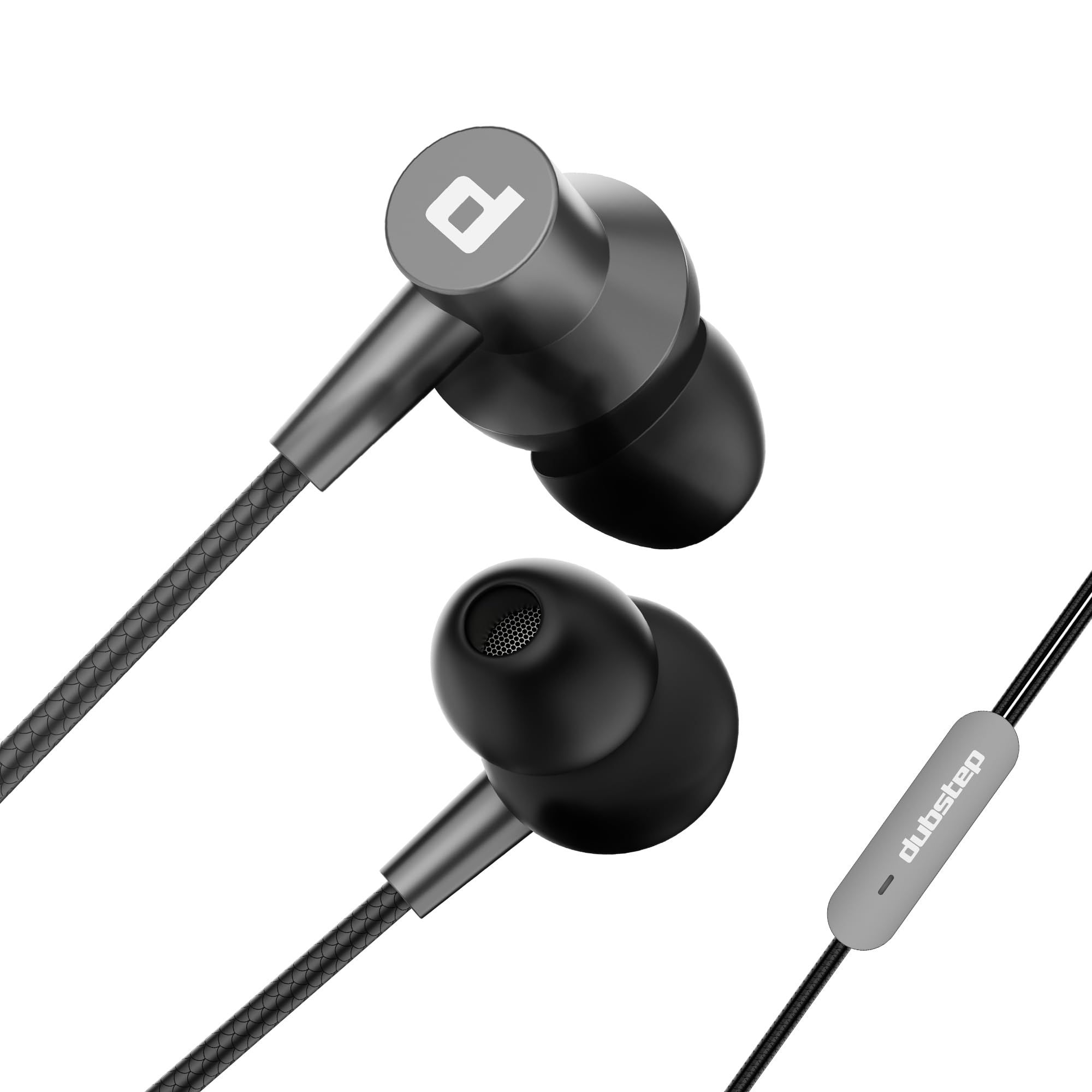 Dubstep Squad M7 with X-Bass Technology, 10mm Dynamic Drivers, Mobile/Laptop Compatible, 3.5 mm Audio Jack, in-Ear Wired Headphones with Mic - Grey Black And Grey