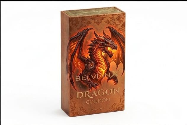BelvianX Premium Size Dragons Condome for Men 6 Inch – Big Size Textured Condome – Skin-Friendly – Comfortable Fit – Single Piece Personal Protection