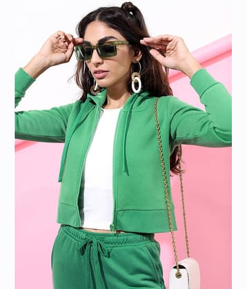 Ketch Women Polyester Hooded Sweatshirt For ( Green )