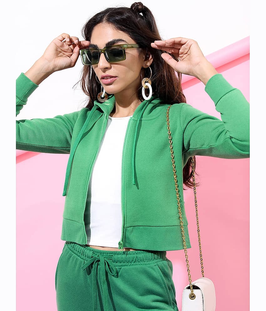 Ketch Women Polyester Hooded Sweatshirt For ( Green )