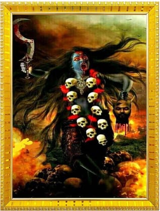 NOKKES Kali Devi Maa Mata Photo Frames Religious Photo frame 5X7 Inch Photo Frame_WE18