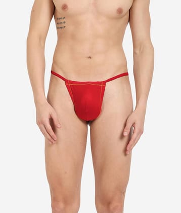 La Intimo Pack of 1 Cotton Blend G-String For Men's ( Red )
