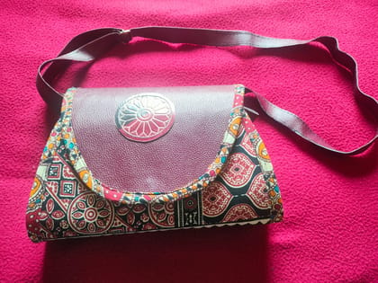 Ethnic Motif Printed Sling Bag (Maroon) | Traditional Artisan Style | Ethnic Casual