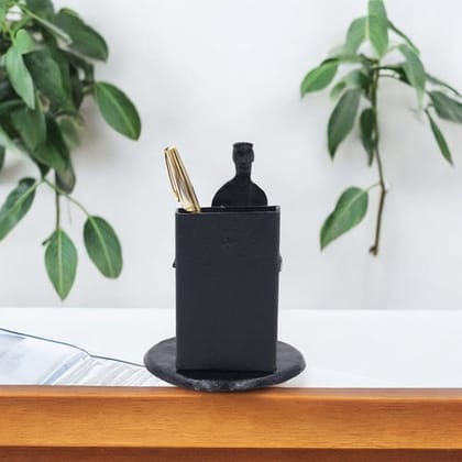 Tribal Men Pen Holder - Round Base