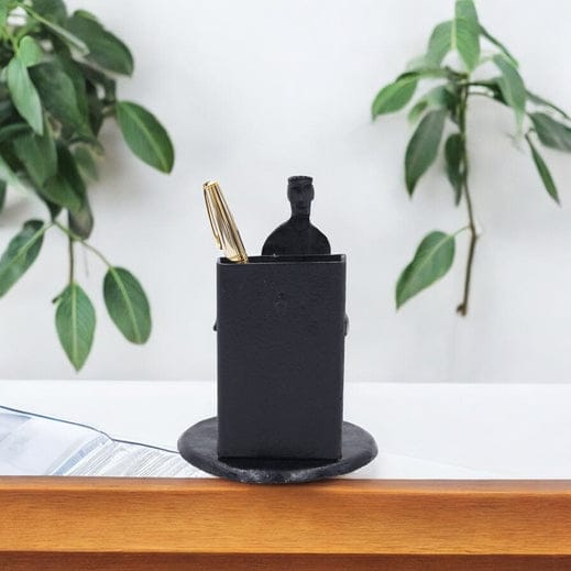 Tribal Men Pen Holder - Round Base