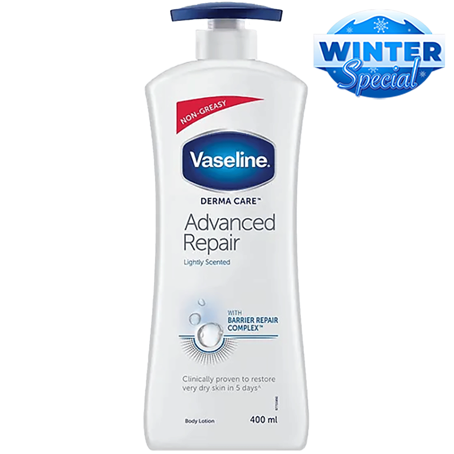 Vaseline Derma Care Advanced Repair Lightly Scented Body Lotion - Dry Skin, With Barrier Repair Complex, 400 Ml