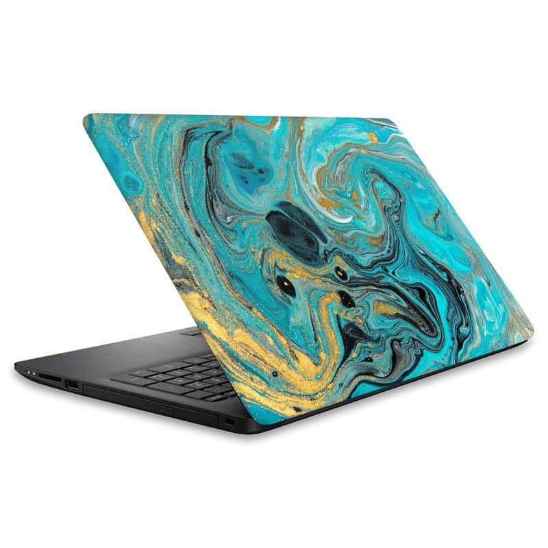 Blue Gold Laptop Skins