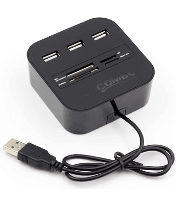 EKRAJ 3 port USB Hub Plus All in 1 Combo Card reader
