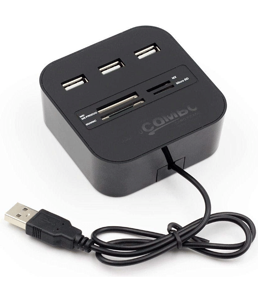 EKRAJ 3 port USB Hub Plus All in 1 Combo Card reader