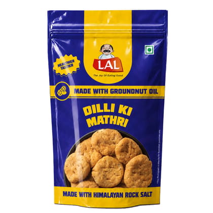 Lal Dilli Ki Mathri Made with Groundnut Oil & Himalayan Rock Salt Guilt-Free Snack - 150g Lal Dilli Ki Mathri Made with Groundnut Oil & Himalayan Rock Salt Guilt-Free Snack - 150g