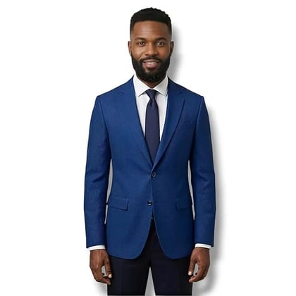 Men's Royal Blue Slim Fit Two-Button Blazer, Smart Casual Suit Jacket Men's Royal Blue Slim Fit Two-Button Blazer, Smart Casual Suit Jacket