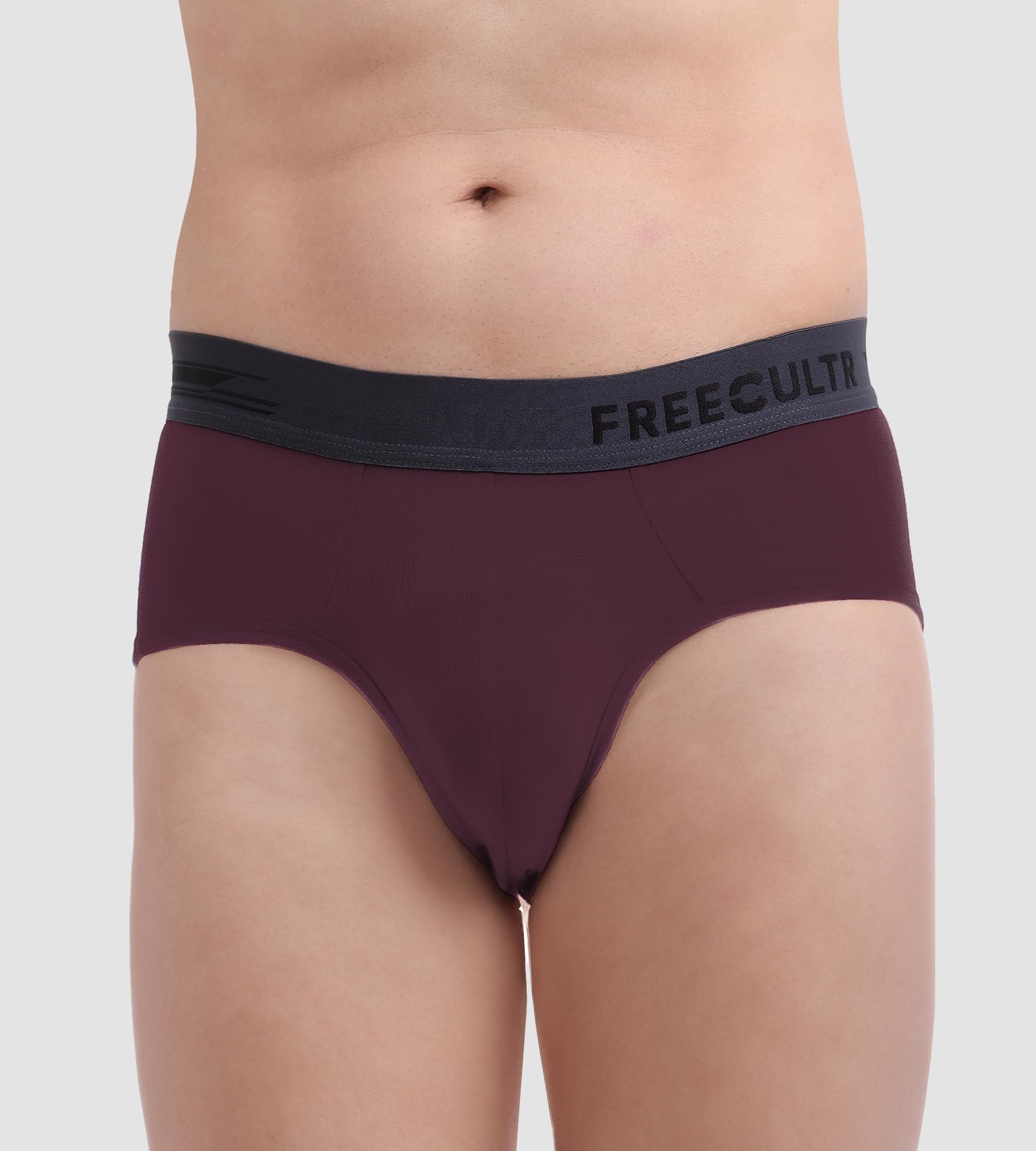 Freecultr Men's Underwear Anti Bacterial Micromodal Airsoft Brief - Non Itch No Chaffing Sweat Proof Pack of 1-Sangria Wine